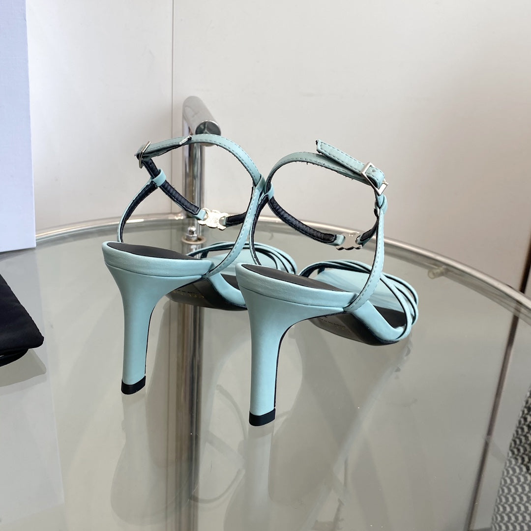 HIGH HEEL 65MM IN SKY BLUE CALFSKIN