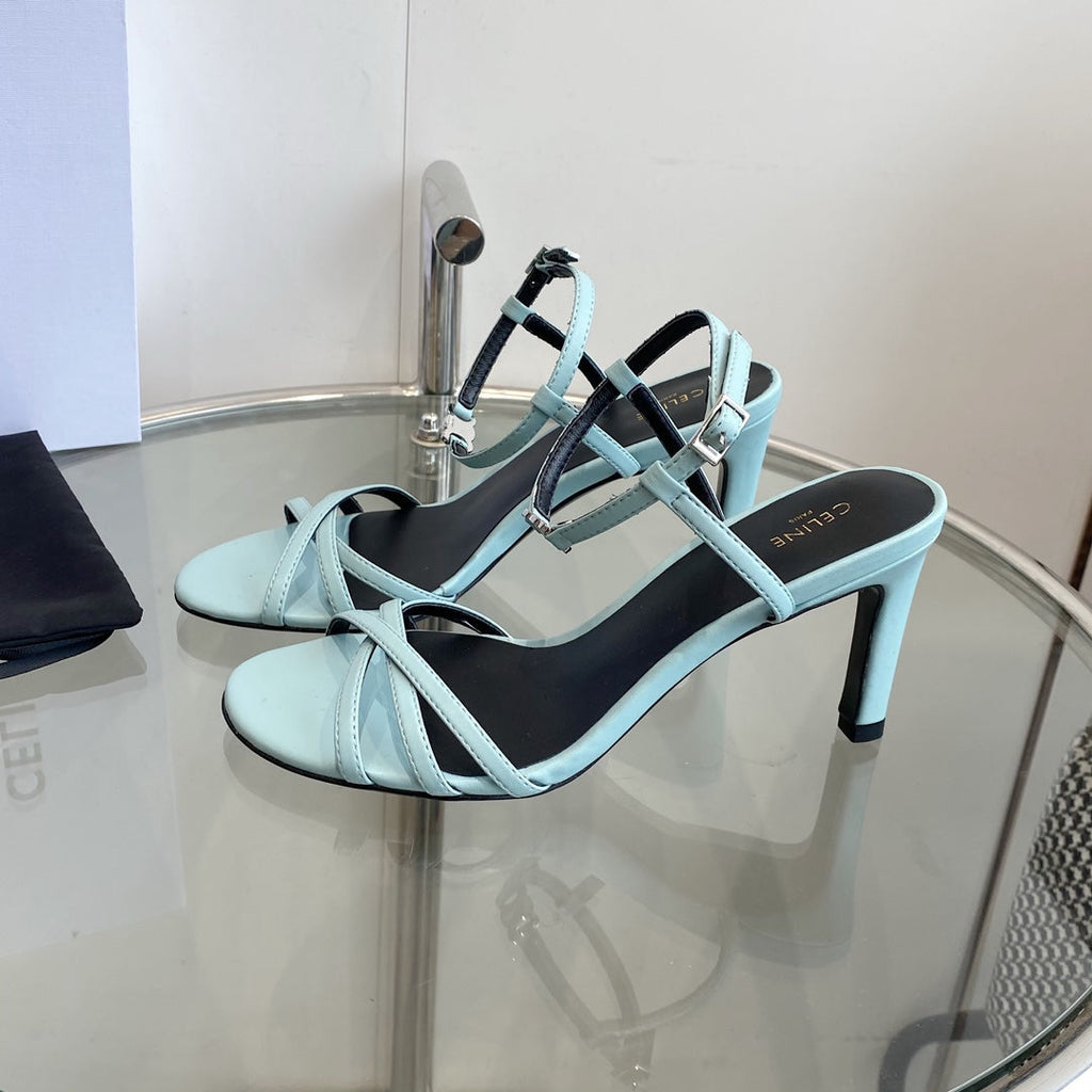 HIGH HEEL 65MM IN SKY BLUE CALFSKIN