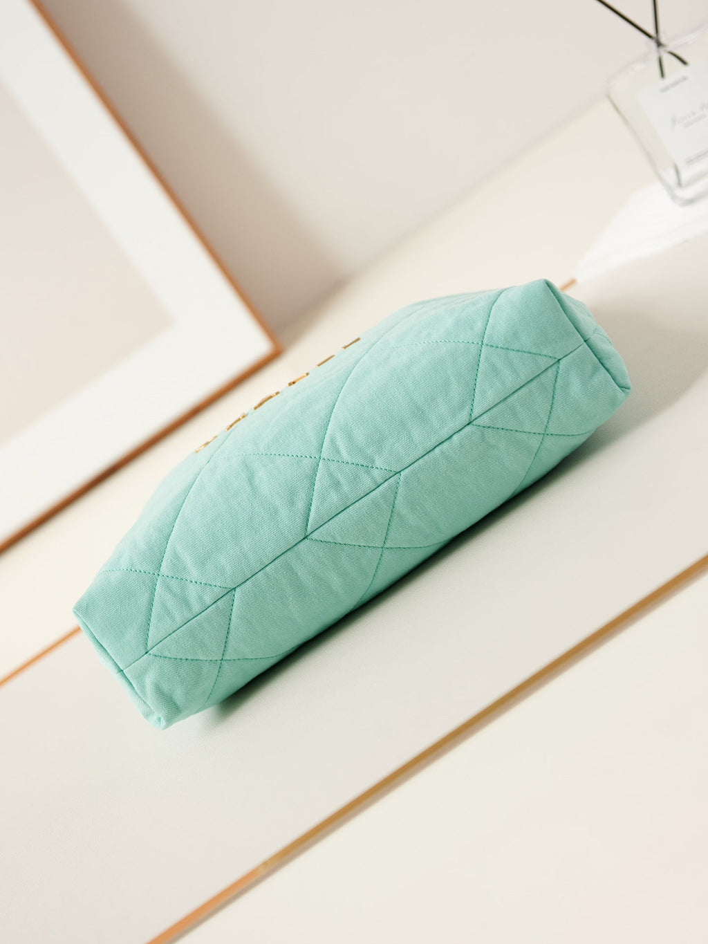 CC CLASSIC MEDIUM 37 BAG IN TF BLUE CANVAS