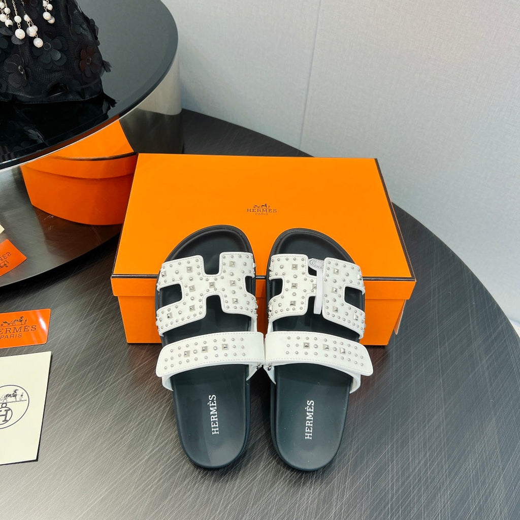 CHYPRE SANDAL WHITE MIX BLACK CALFSKIN SPECIAL