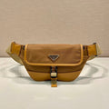 BELT BAG 18 IN SEPIA BROWN RE-NYLON AND CALFSKIN TRIM