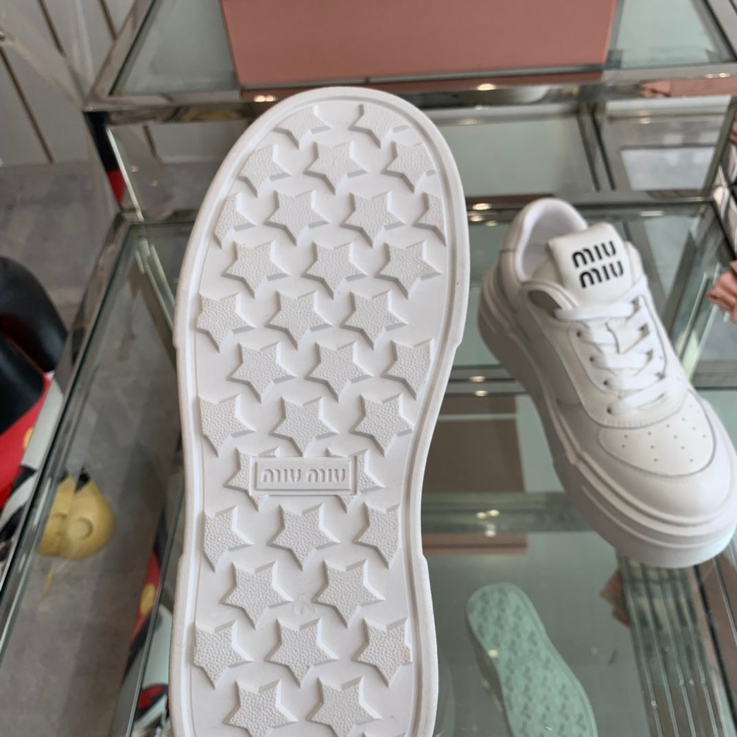 Sneakers Thick-soled White Cowhide