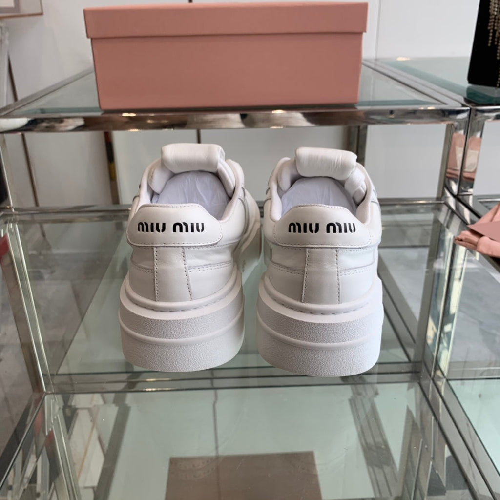 Sneakers Thick-soled White Cowhide