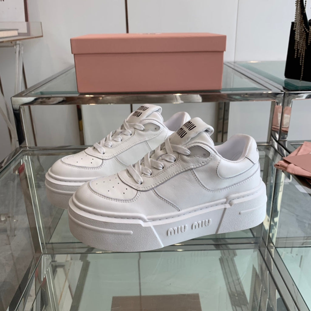 Sneakers Thick-soled White Cowhide