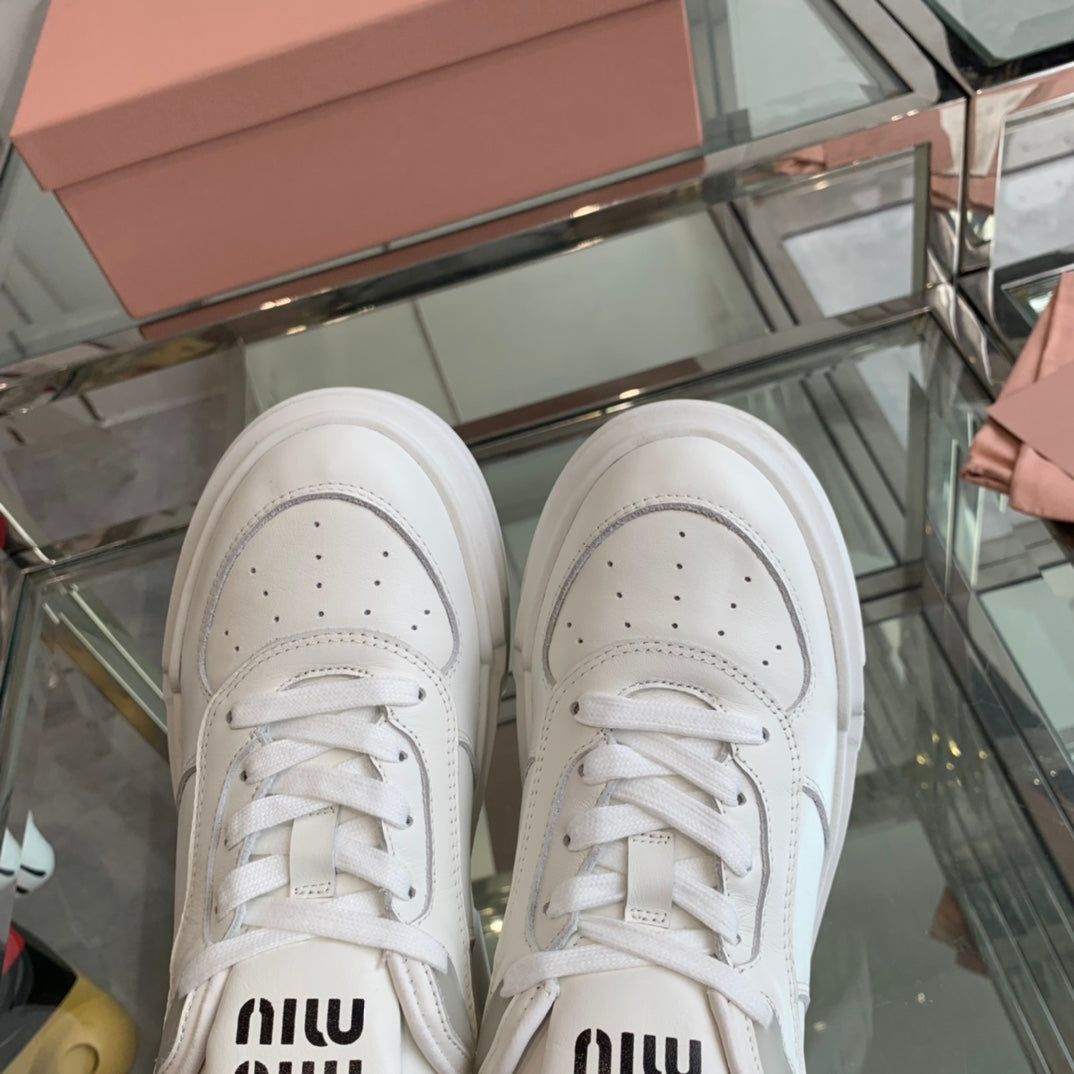 Sneakers Thick-soled White Cowhide