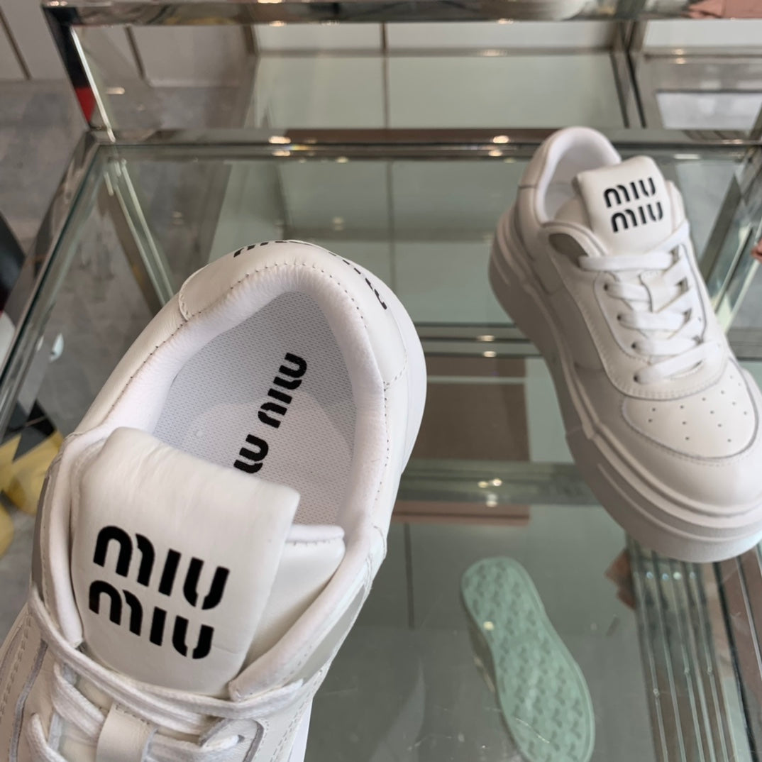 Sneakers Thick-soled White Cowhide