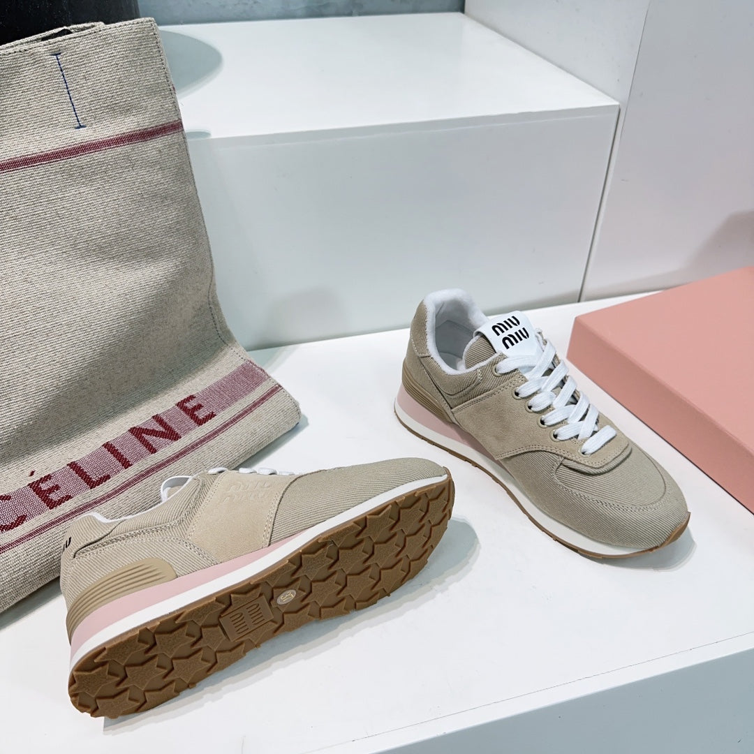 Teak And Light Brown Sneakers Canvas