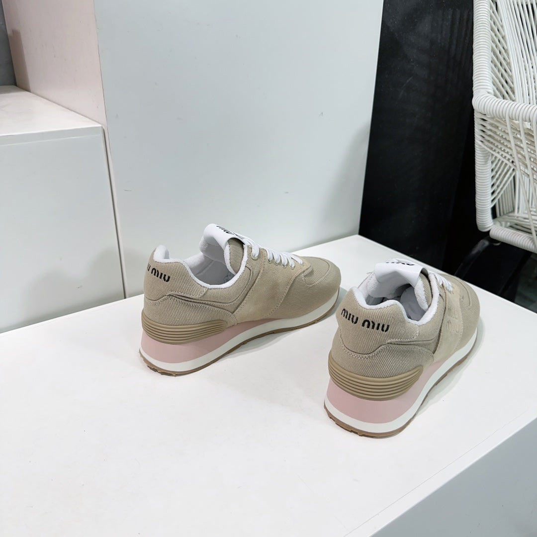 Teak And Light Brown Sneakers Canvas