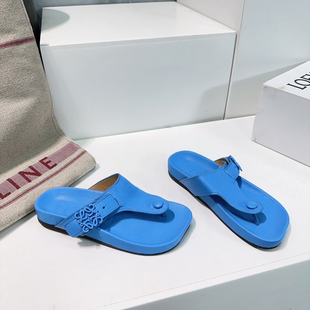 LW THONG SANDALS TRUE BLUE CALFSKIN