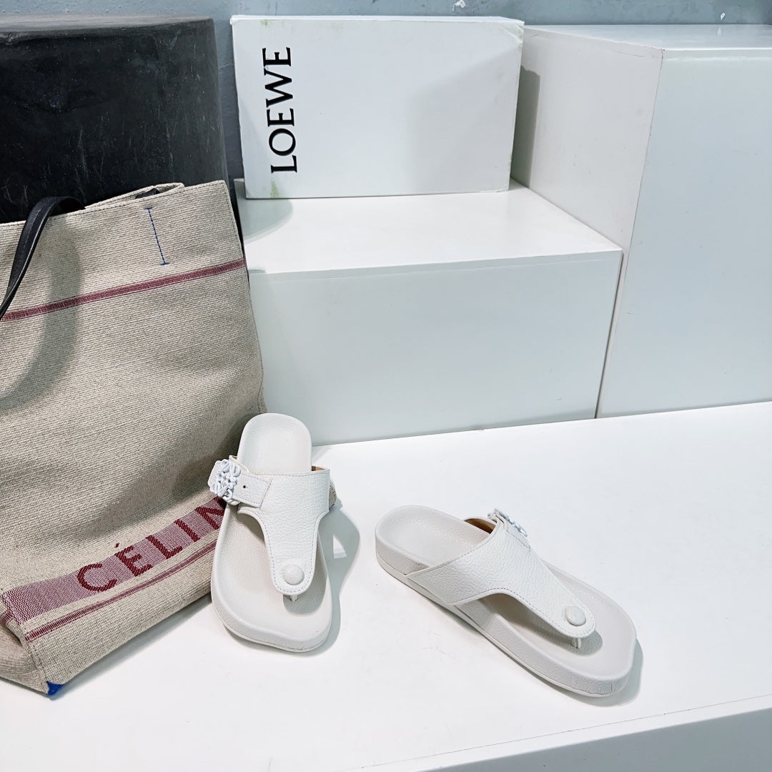 LW THONG SANDALS WHITE CALFSKIN