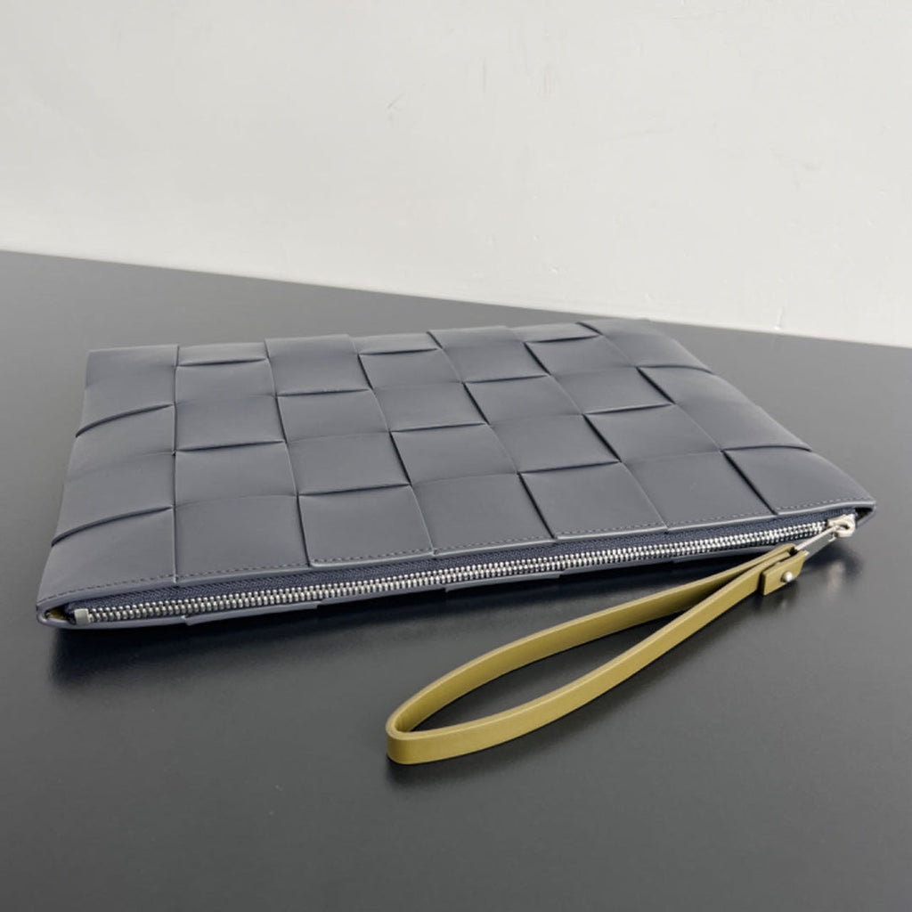 LARGE CASSETTE POUCH 35 IN TROUT GRAY CALFSKIN