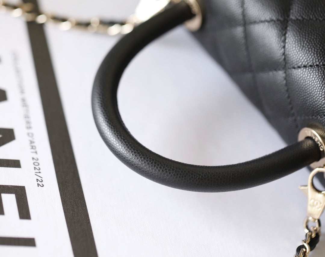 CHANEL 25S FLAP BAG 24 CM IN BLACK LAMBSKIN WITH GOLD HARDWARE