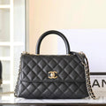 CHANEL 25S FLAP BAG 24 CM IN BLACK LAMBSKIN WITH GOLD HARDWARE
