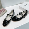 BALLET FLAT IN BLACK CALFSKIN