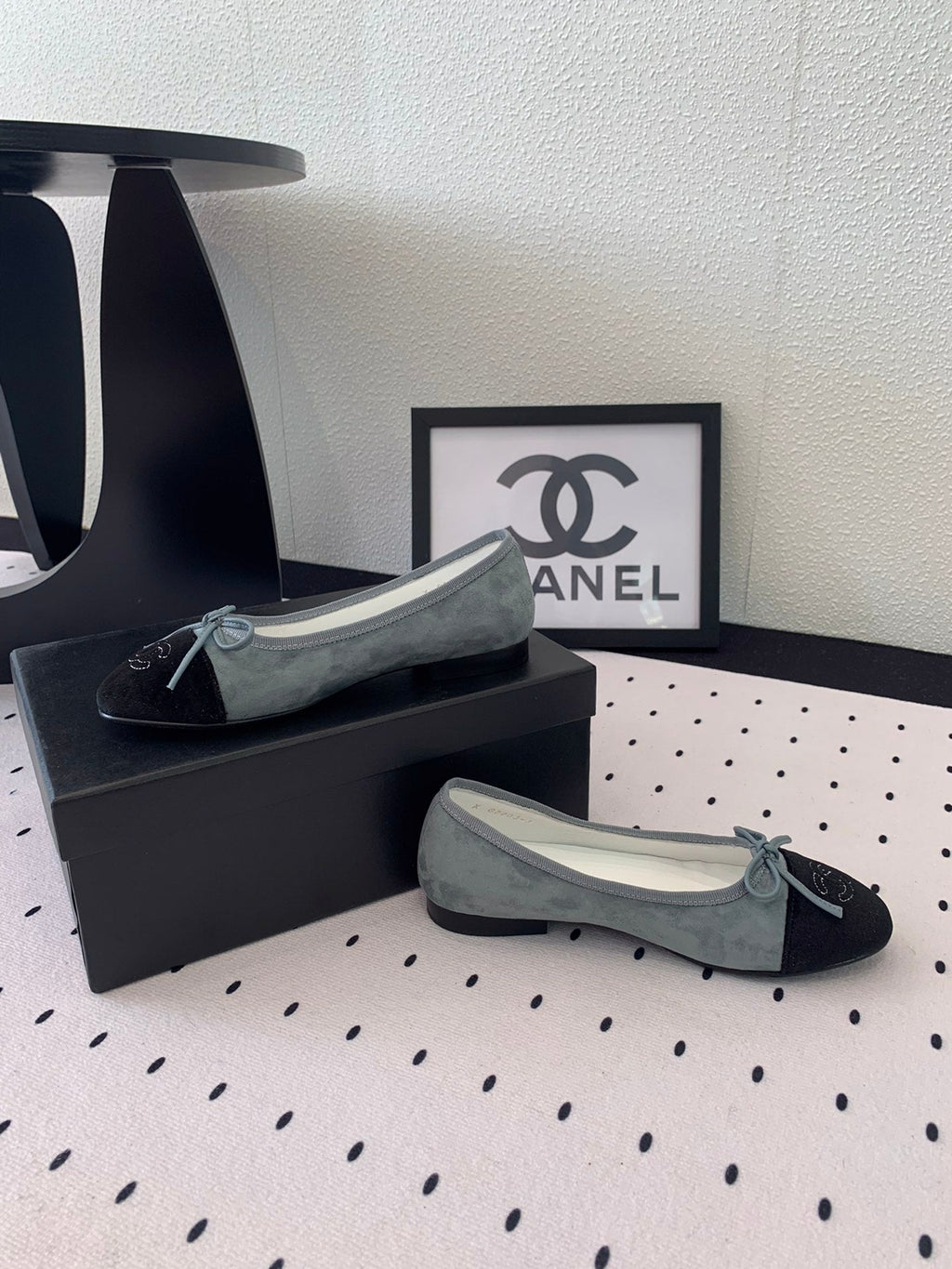 BALLET FLAT ICEBERG BLUE MIX BLACK VELVET