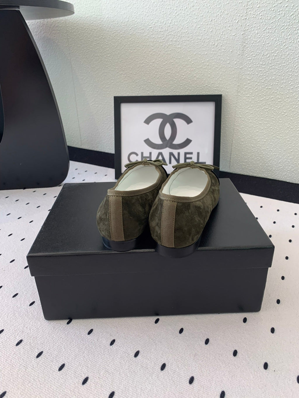 BALLET FLAT OLIVE GREEN MIX BLACK VELVET