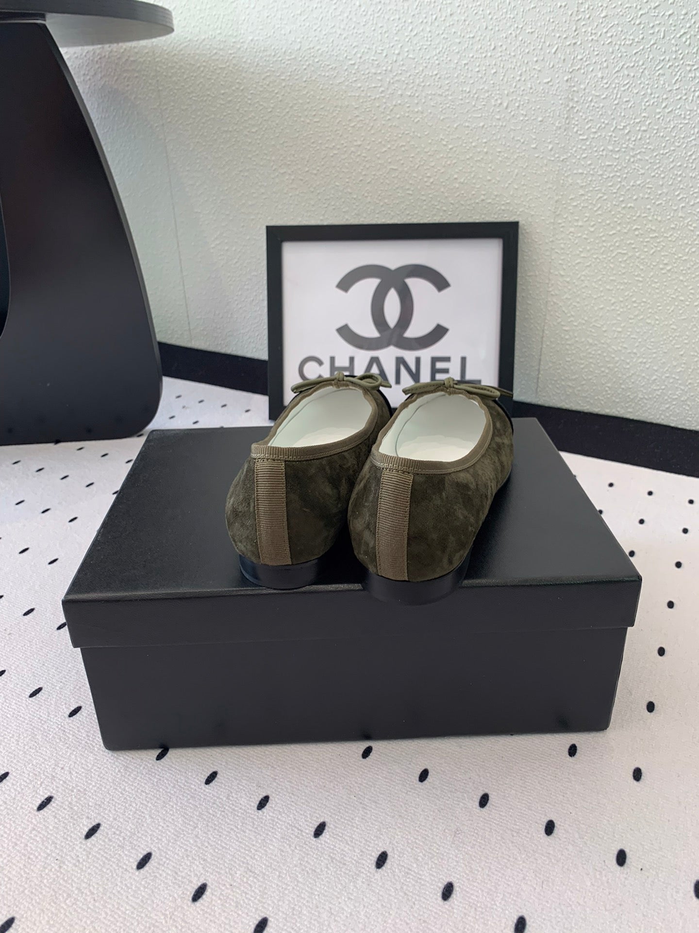 BALLET FLAT OLIVE GREEN MIX BLACK VELVET