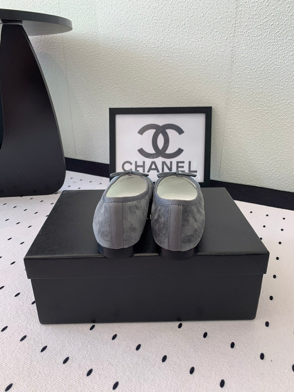 BALLET FLAT GREY MIX LIGHT BLUE VELVET