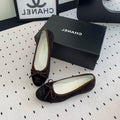BALLET FLAT DARK BROWN MIX BLACK VELVET