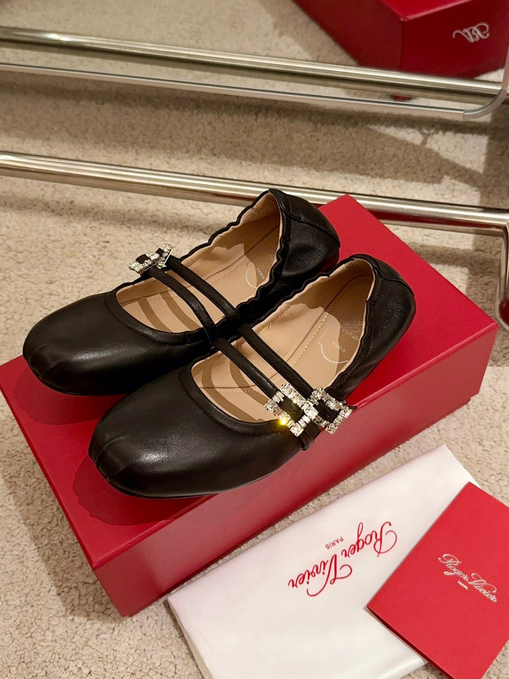 MARY JANES WITH TWO STRAPS IN BLACK SOFT LAMBSKIN