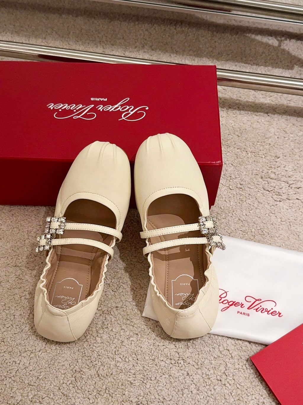 MARY JANES WITH TWO STRAPS IN BEIGE SOFT LAMBSKIN