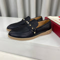 LEISURE FLOWS SPLIT LOAFER IN BLACK CALFSKIN
