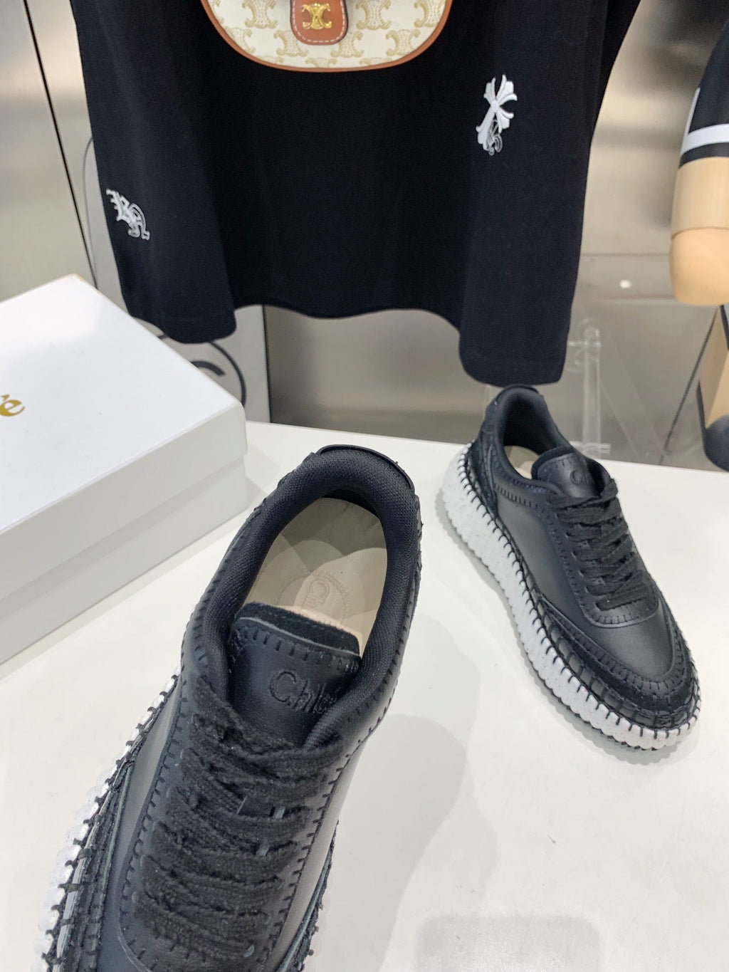 NAMA SNEAKER 5 CM IN BLACK CALFSKIN