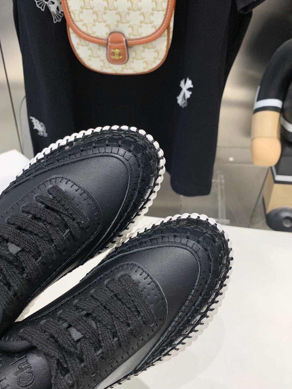 NAMA SNEAKER 5 CM IN BLACK CALFSKIN