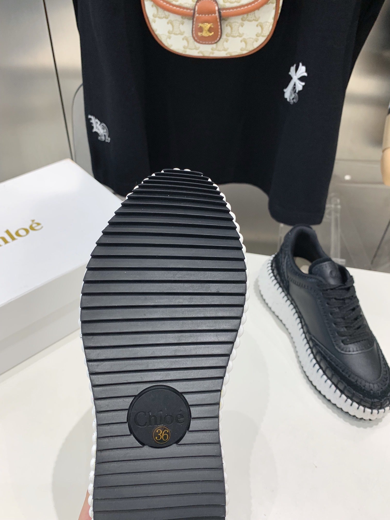 NAMA SNEAKER 5 CM IN BLACK CALFSKIN