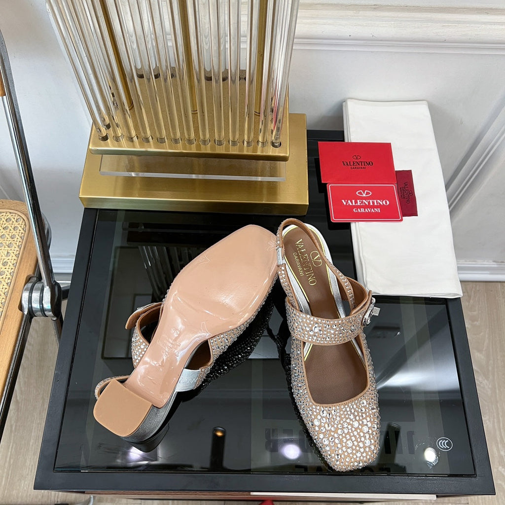 MARY-JANE VLOGO LOCKER SLINGBACK PUMPS CHOCOLATE BROWN SHEEPSKIN WITH 60MM CRYSTALS