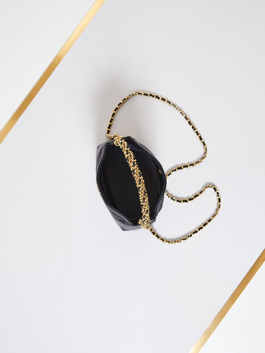 HOBO BAG 18 IN BLACK SOFT LAMBSKIN GOLD CHAIN