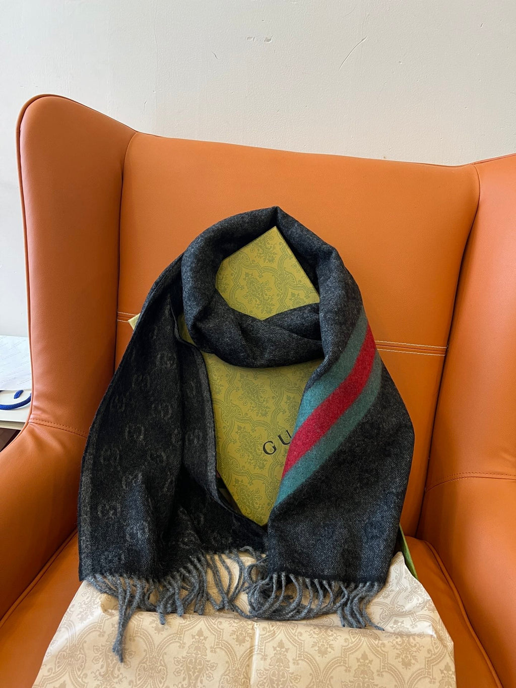 GUCCI 25S SCARF 190 IN WOOL 636371