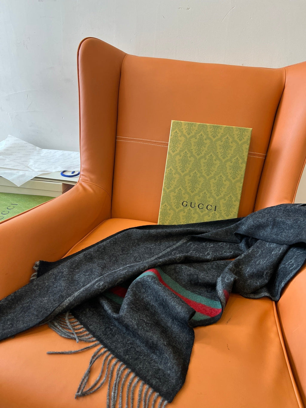 GUCCI 25S SCARF 190 IN WOOL 636371