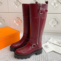 JAIME BOOT IN BURGUNDY RED CALFSKIN