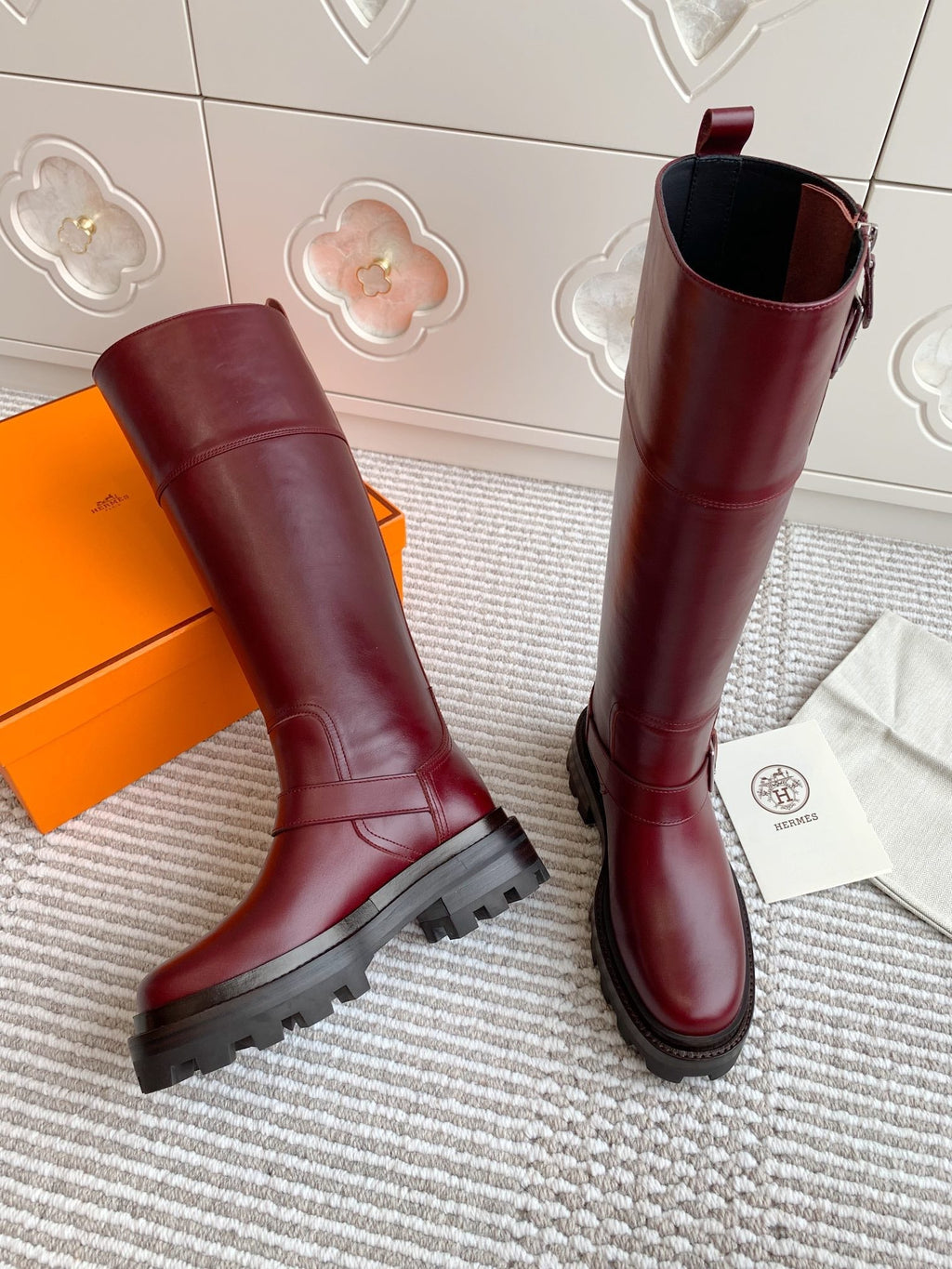 JAIME BOOT IN BURGUNDY RED CALFSKIN