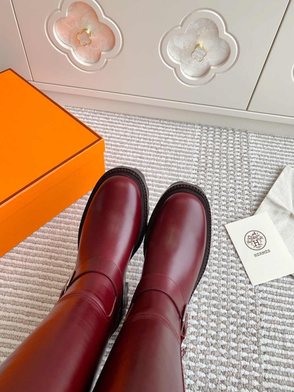 JAIME BOOT IN BURGUNDY RED CALFSKIN