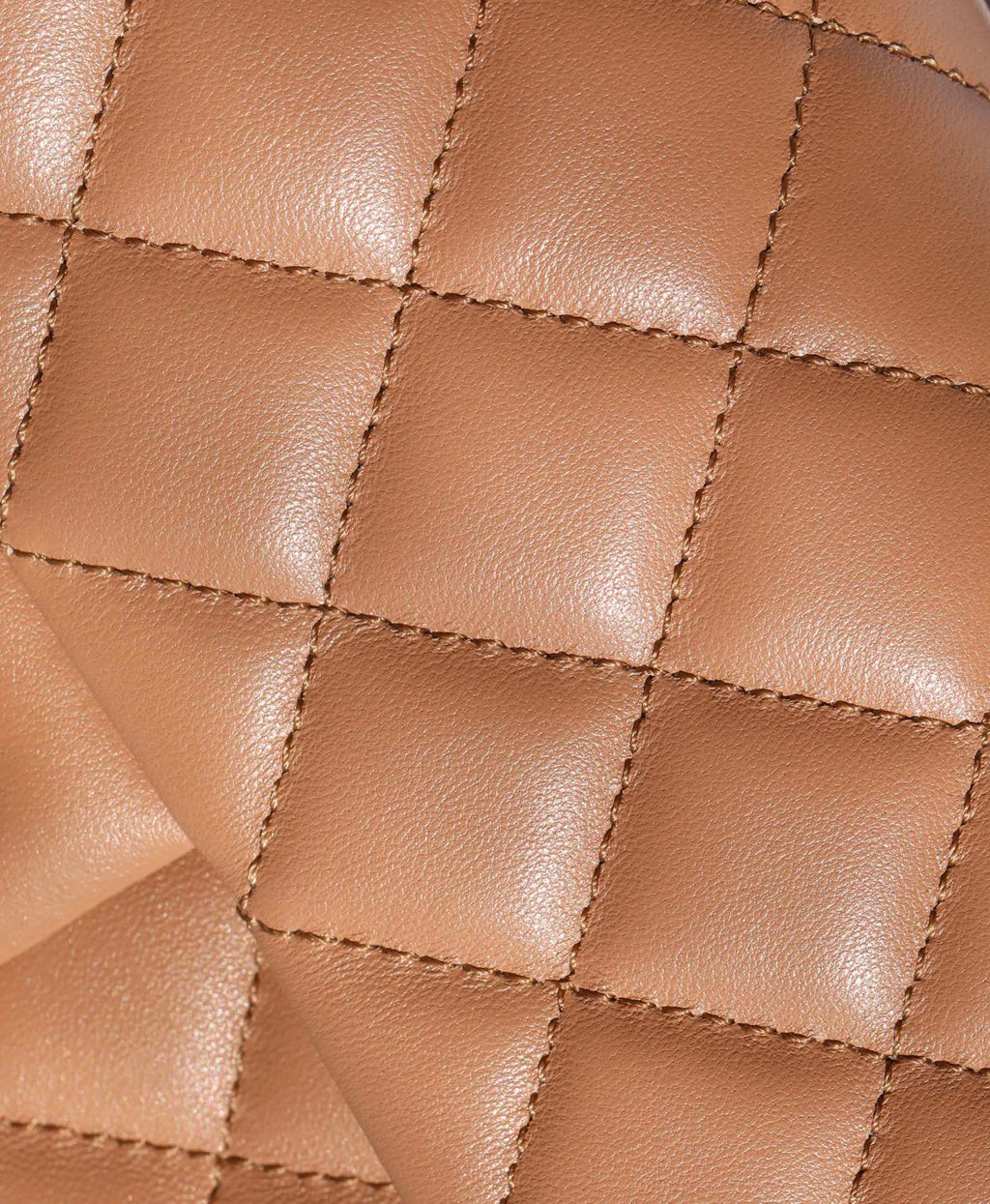 CHANEL 25S FLAP BAG 20 CM IN LIGHT BROWN LAMBSKIN WITH GOLD HARDWARE