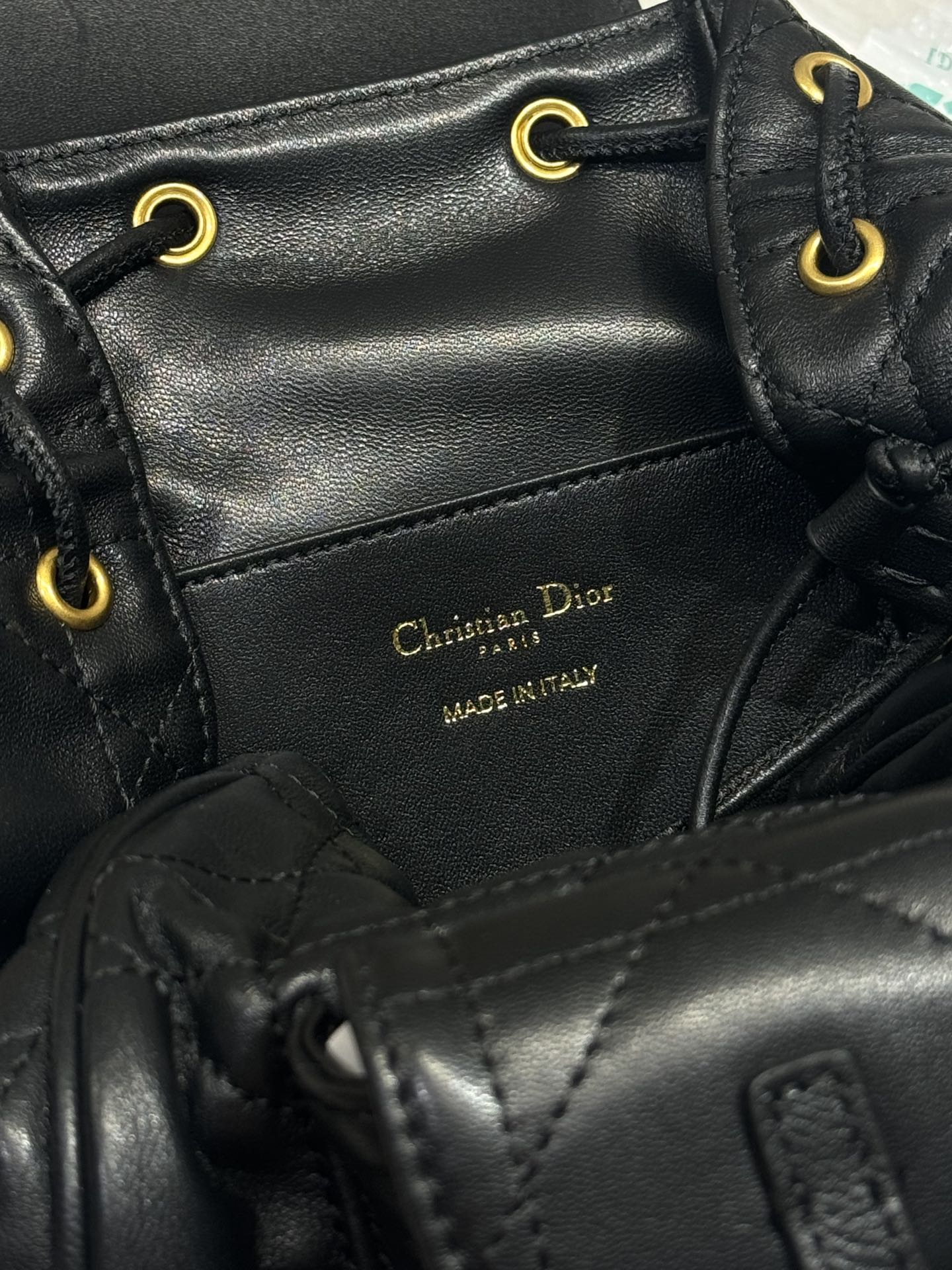 SMALL CARO BACKPACK 20 IN BLACK MACROCANNAGE LAMBSKIN