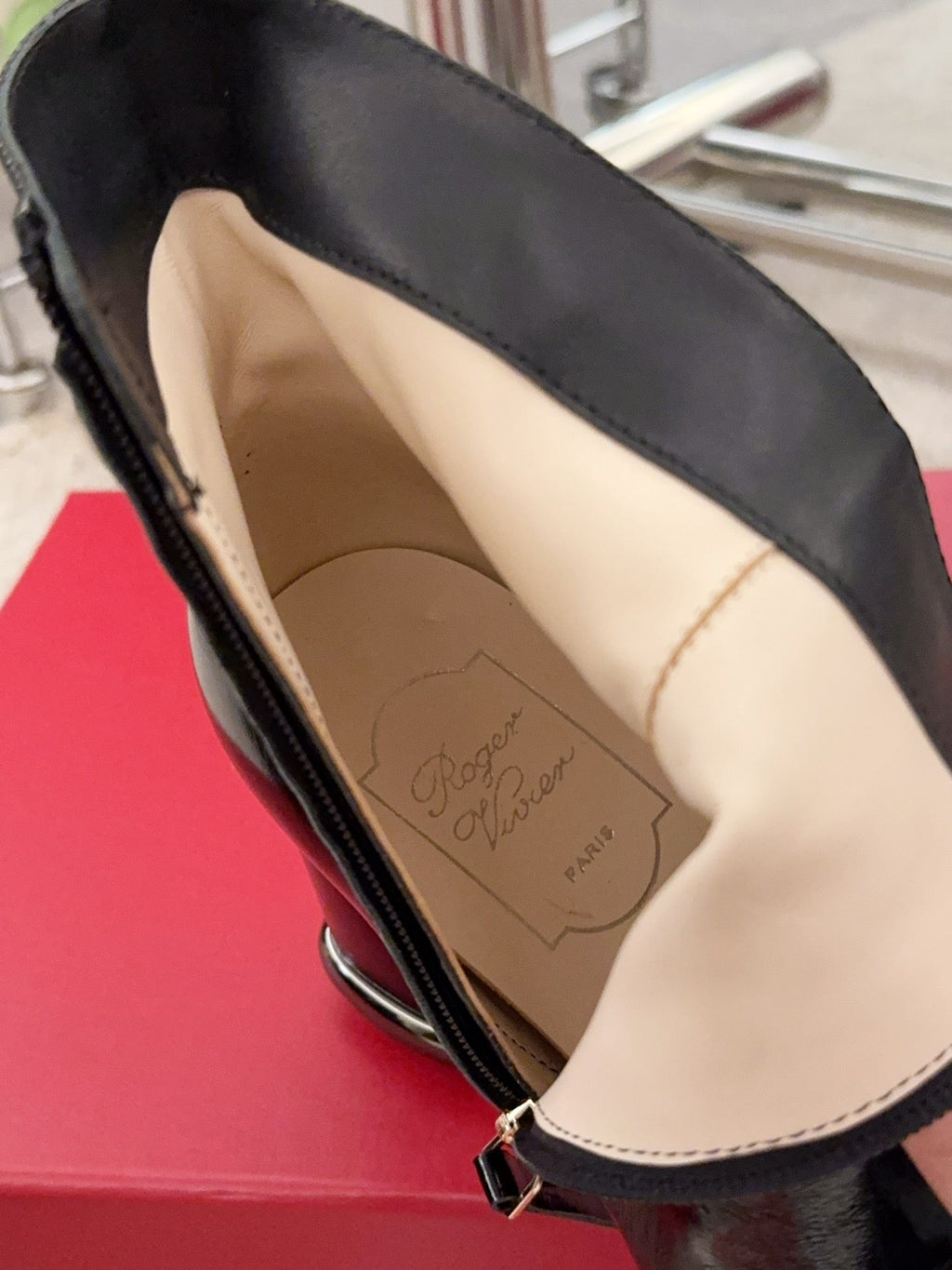 VIV' PODIUM BOOTIES IN BLACK LAMBSKIN