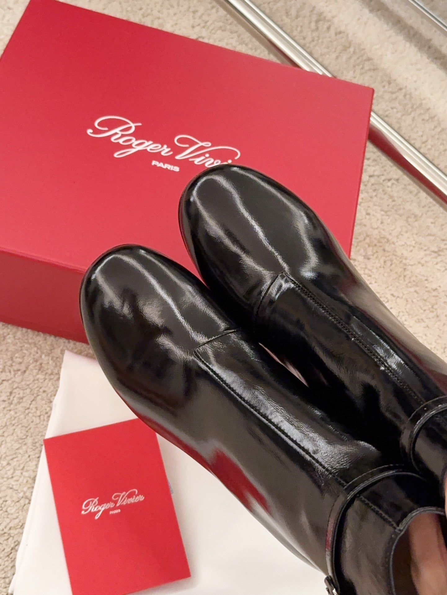 VIV' PODIUM BOOTIES IN BLACK LAMBSKIN