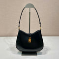 CLEO SHOULDER BAG 22 IN BLACK BRUSHED LAMBSKIN WITH CLASP CLOSURE