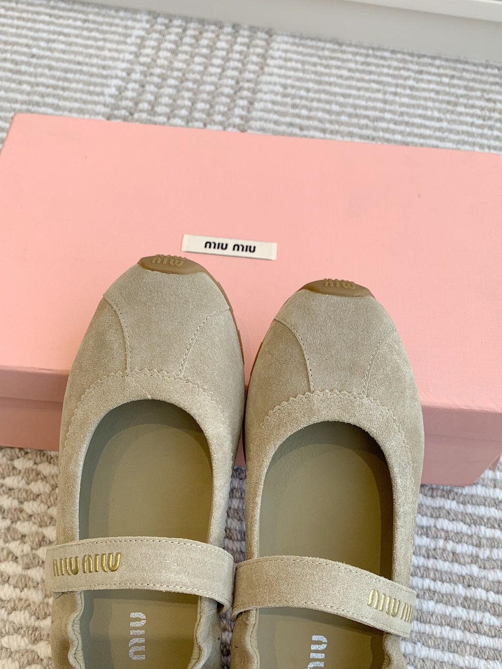 MARY JANE FLATS IN TROUT SUEDE