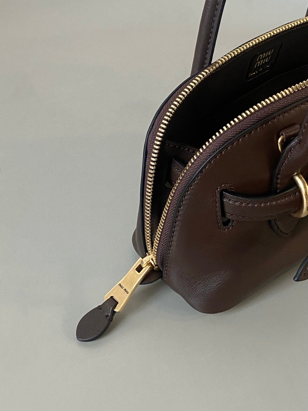 AVENTURE NAPPA MINI BAG 21 IN BRUNETTE BROWN CALFSKIN GOLD HARDWARE