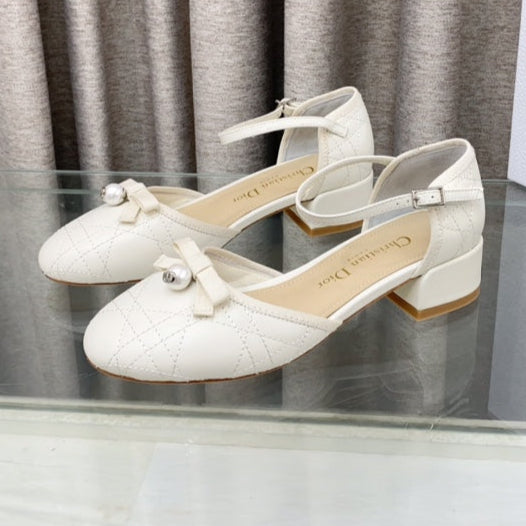 PEARL MARY JANE PUMP IN WHITE LAMBSKIN 30 MM