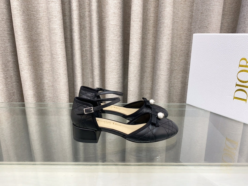 PEARL MARY JANE PUMP IN BLACK LAMBSKIN 30 MM