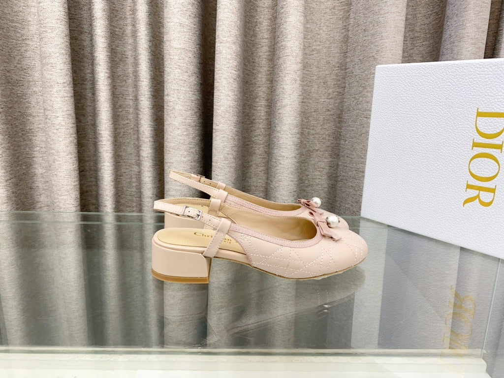 PEARL MARY JANE SLINGBACKS IN LIGHT PINK LAMBSKIN 30 MM