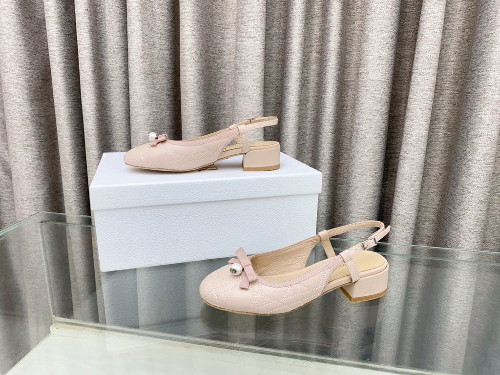PEARL MARY JANE SLINGBACKS IN LIGHT PINK LAMBSKIN 30 MM