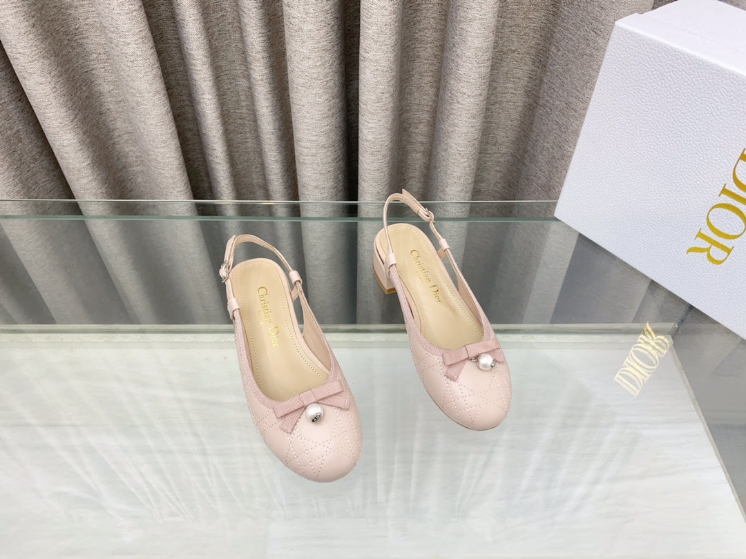 PEARL MARY JANE SLINGBACKS IN LIGHT PINK LAMBSKIN 30 MM