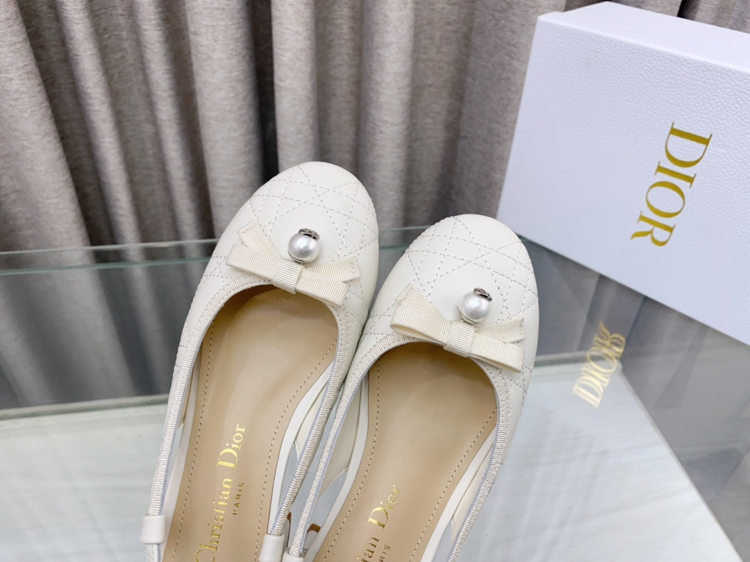 PEARL MARY JANE SLINGBACKS IN WHITE LAMBSKIN 30 MM