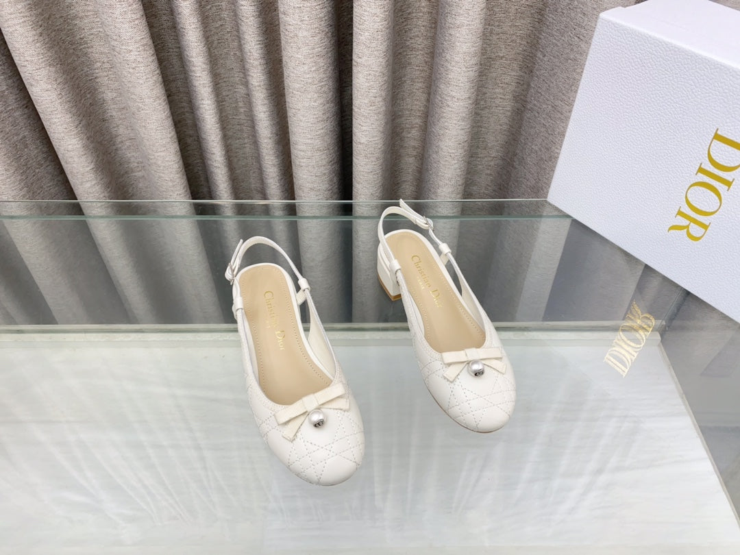 PEARL MARY JANE SLINGBACKS IN WHITE LAMBSKIN 30 MM